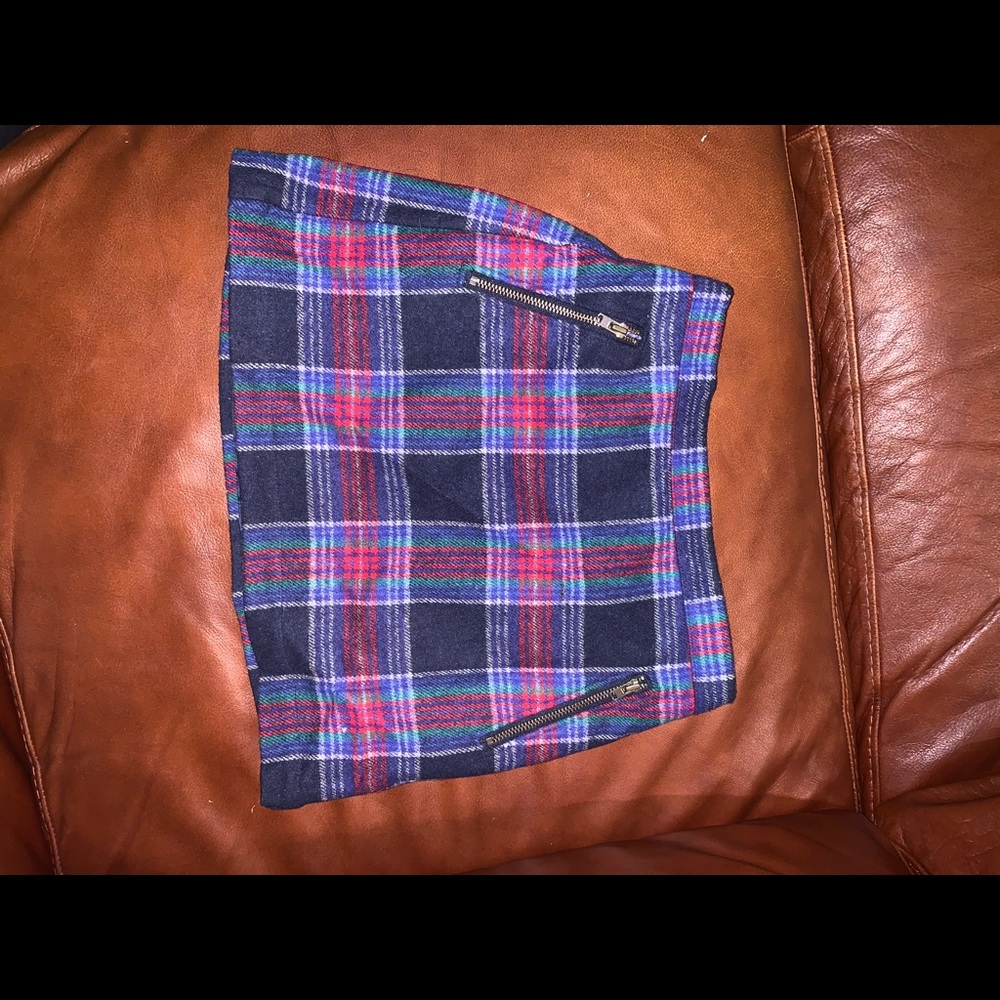 Girls plaid wool mix skirt